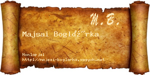 Majsai Boglárka névjegykártya